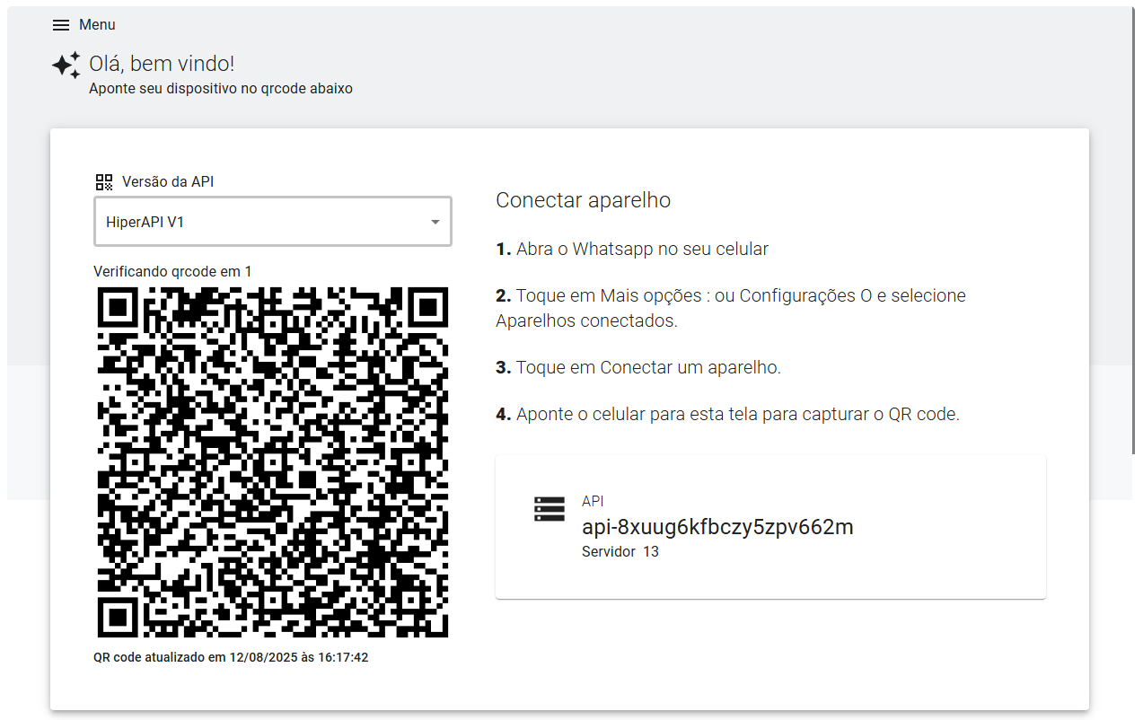 Painel de conexão